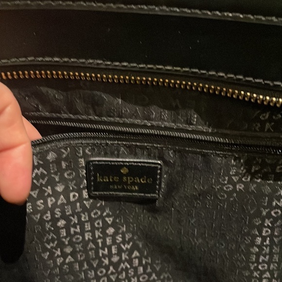Kate Spade Shoulder Bag - Black smooth leather - Gold logo - Picture 6 of 7